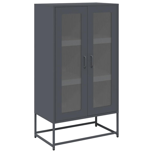 Highboard antracit 68x39x123 cm Stål