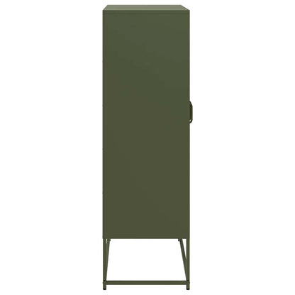 Highboard Olivengrøn 68x39x123 cm Stål
