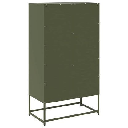 Highboard Olivengrøn 68x39x123 cm Stål