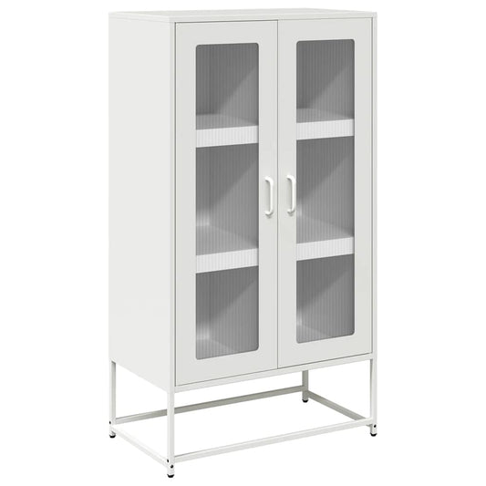 Highboard Hvid 68x39x123 cm Stål
