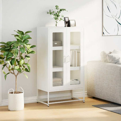 Highboard Hvid 68x39x123 cm Stål