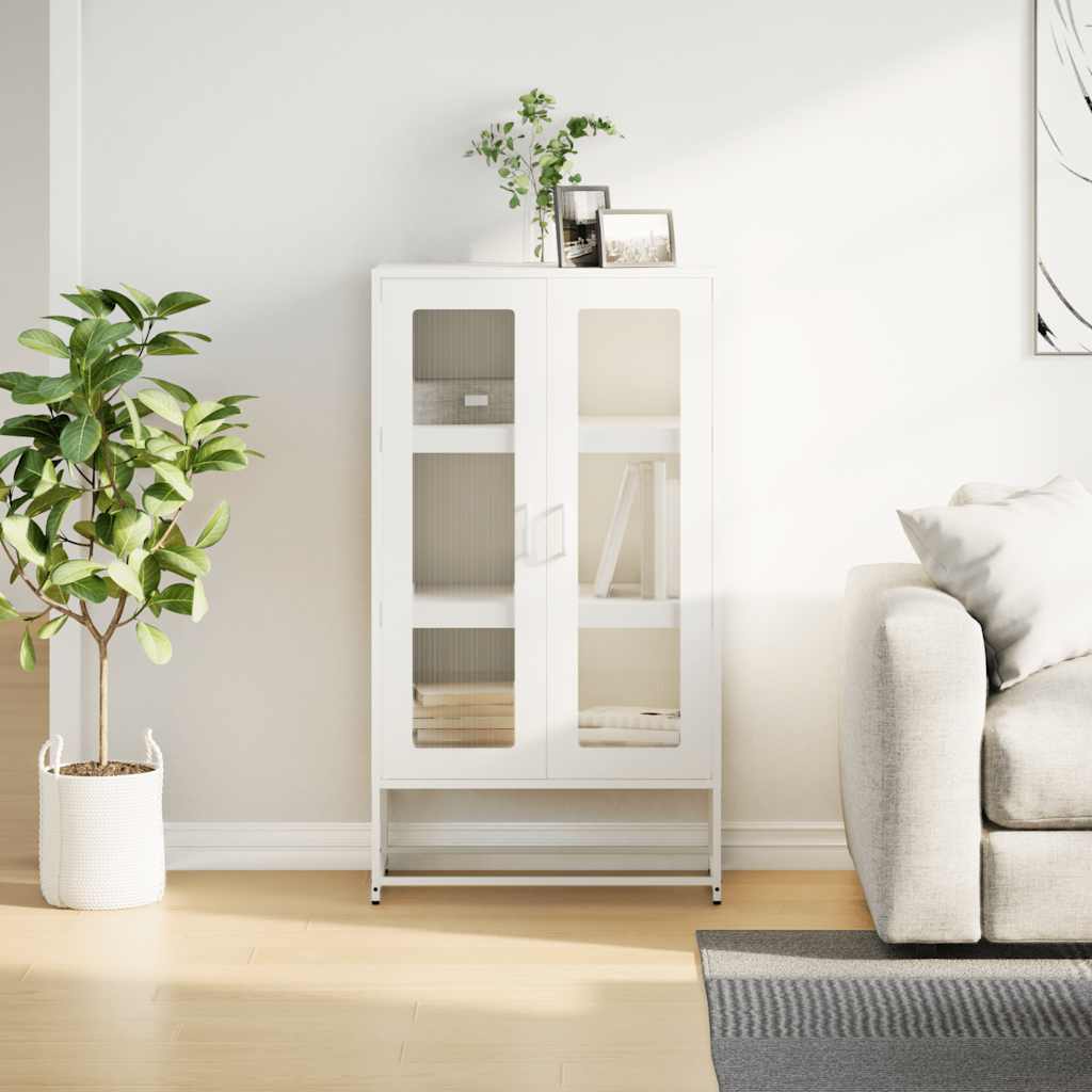 Highboard Hvid 68x39x123 cm Stål