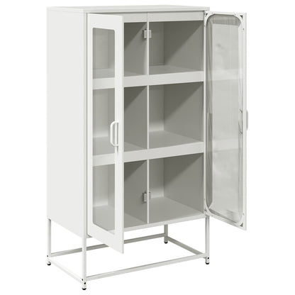 Highboard Hvid 68x39x123 cm Stål