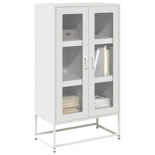 Highboard Hvid 68x39x123 cm Stål