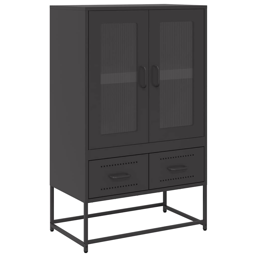 Highboard Sort 68x39x111,5 cm Stål