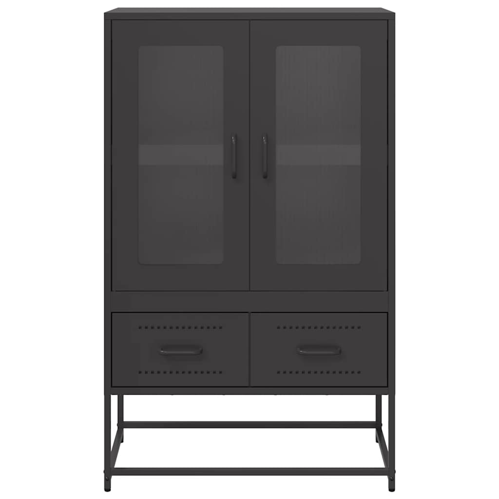Highboard Sort 68x39x111,5 cm Stål