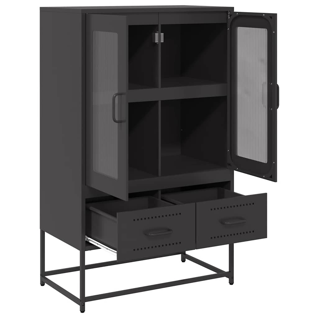Highboard Sort 68x39x111,5 cm Stål