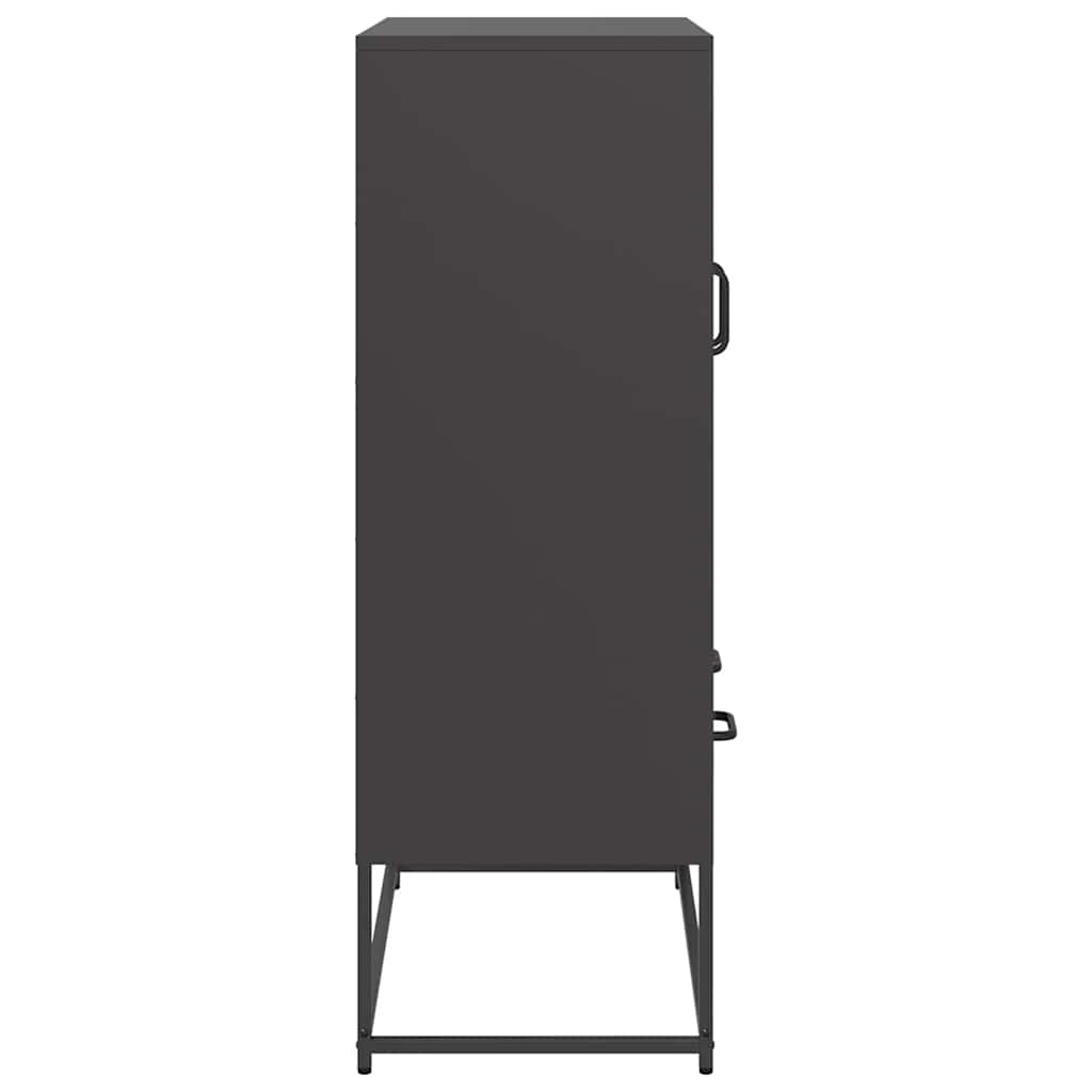 Highboard Sort 68x39x111,5 cm Stål