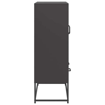 Highboard Sort 68x39x111,5 cm Stål