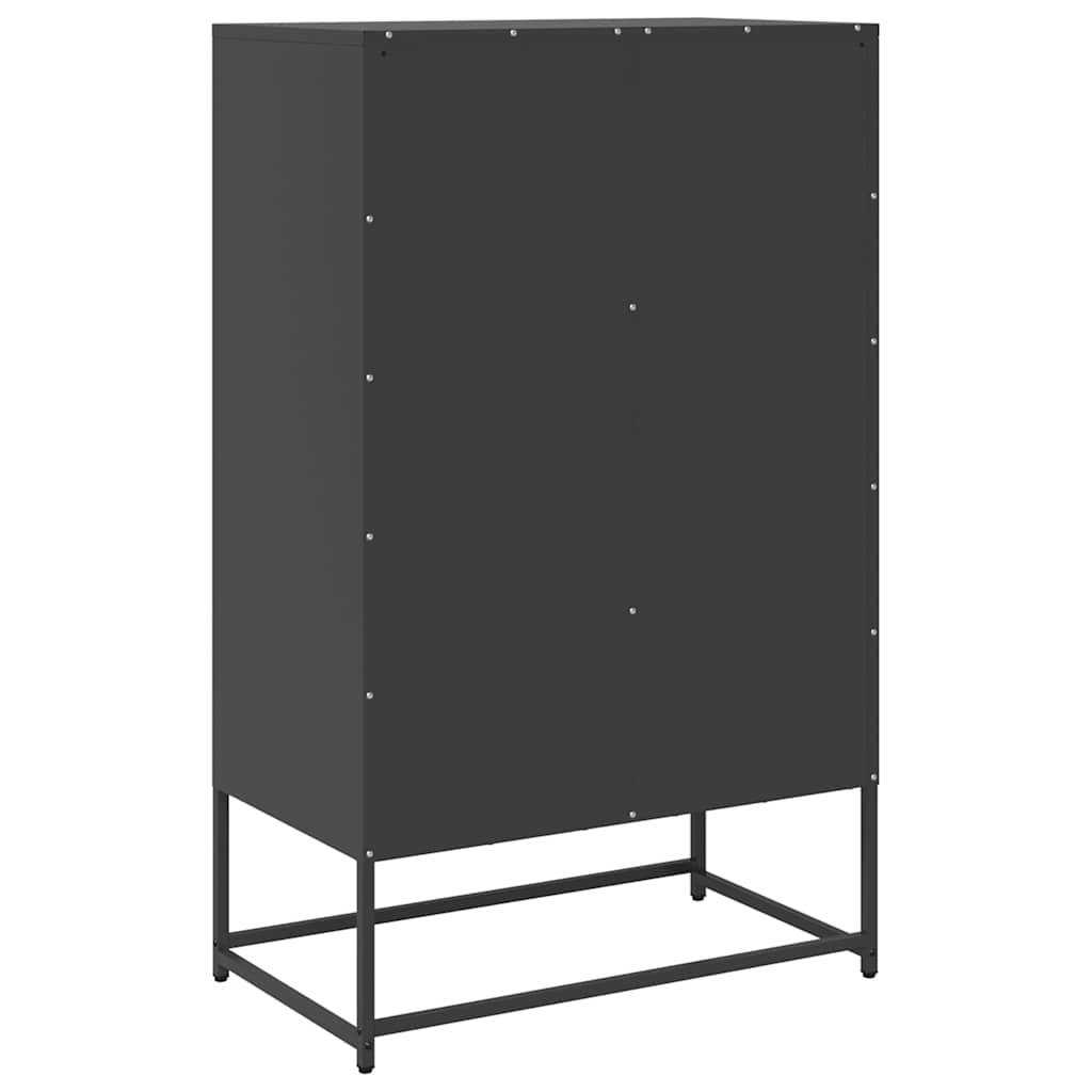 Highboard Sort 68x39x111,5 cm Stål