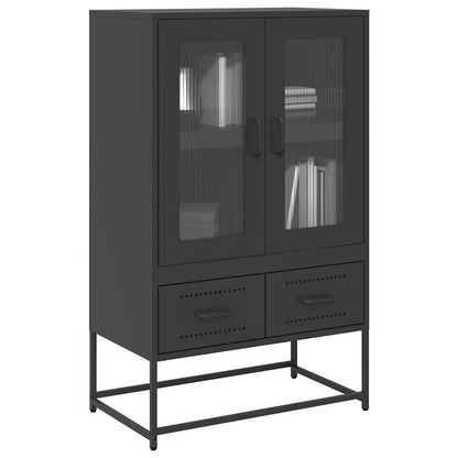 Highboard Sort 68x39x111,5 cm Stål