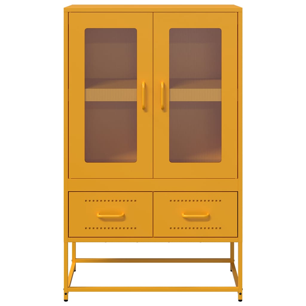 Highboard Senfgelb 68x39x111,5 cm Stahl