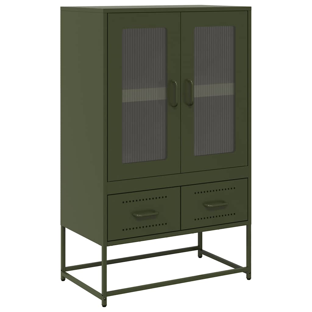 Highboard Olivengrøn 68x39x111,5 cm Stål