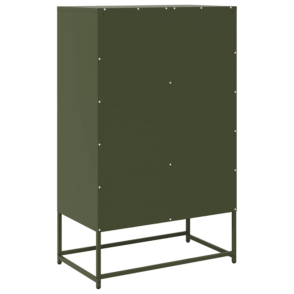 Highboard Olivengrøn 68x39x111,5 cm Stål