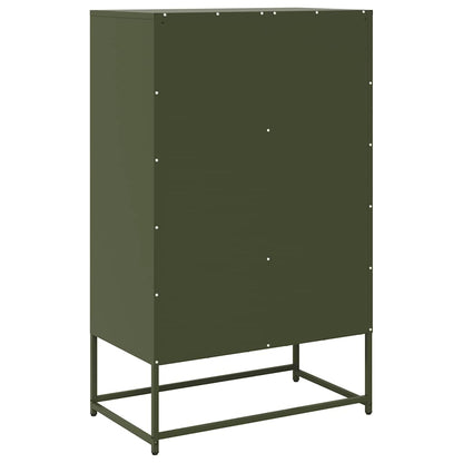 Highboard Olivengrøn 68x39x111,5 cm Stål
