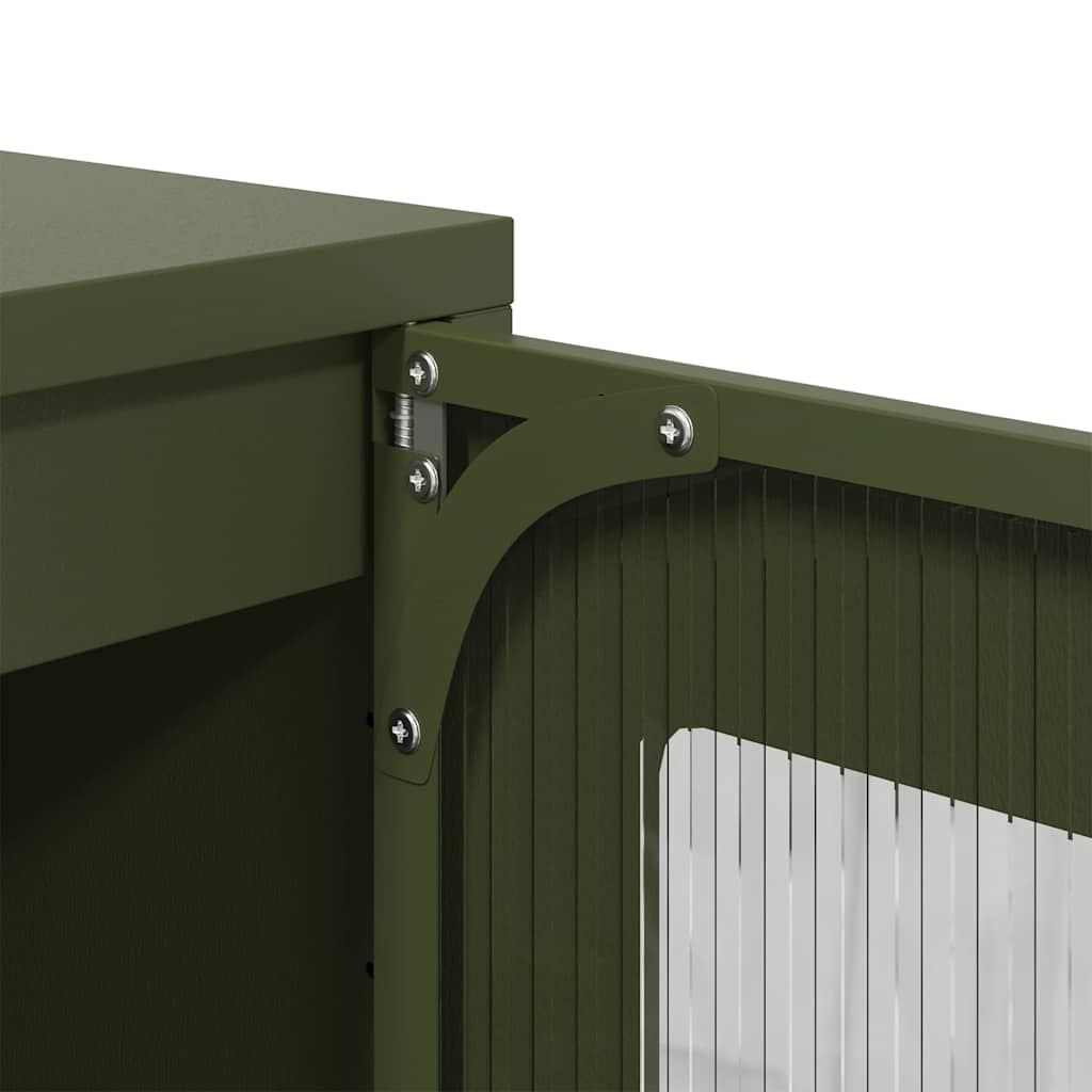 Highboard Olivengrøn 68x39x111,5 cm Stål