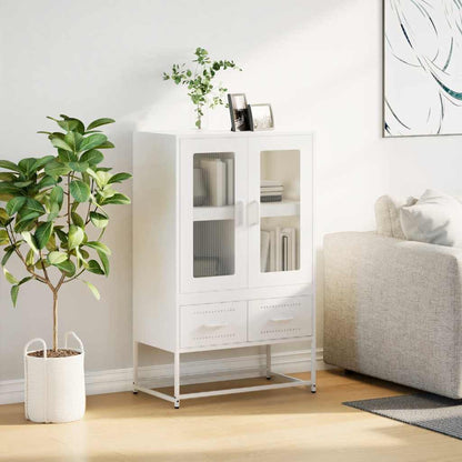 Highboard Hvid 68x39x111,5 cm Stål