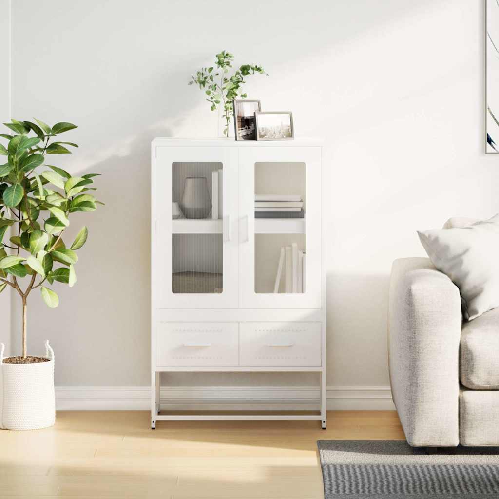 Highboard Hvid 68x39x111,5 cm Stål