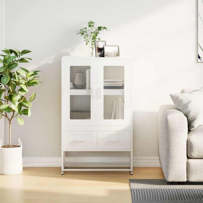 Highboard Hvid 68x39x111,5 cm Stål