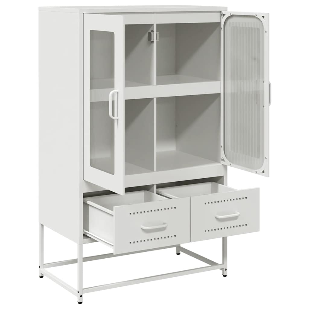 Highboard Hvid 68x39x111,5 cm Stål