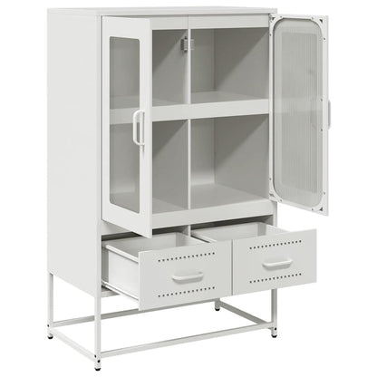 Highboard Hvid 68x39x111,5 cm Stål