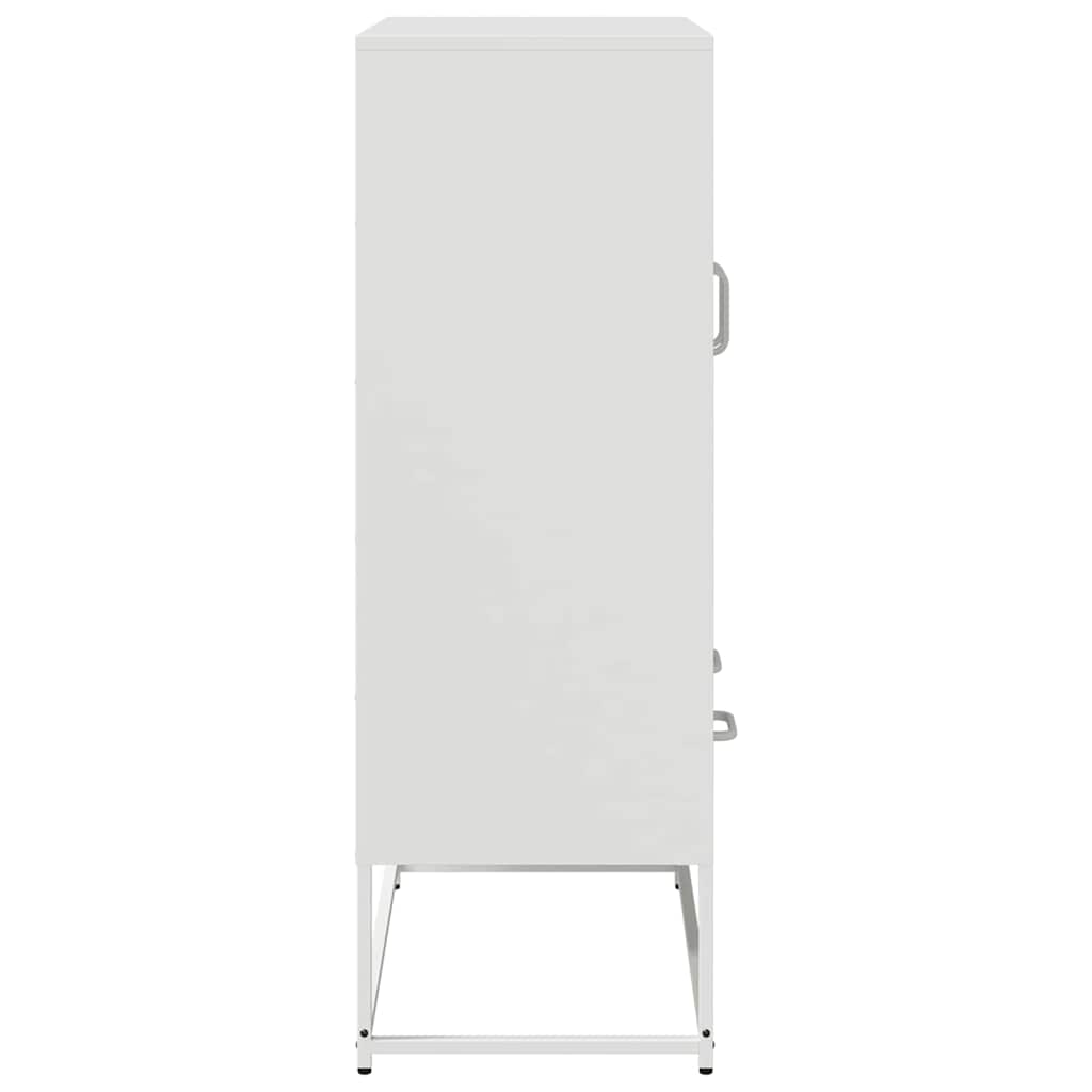 Highboard Hvid 68x39x111,5 cm Stål