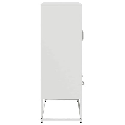 Highboard Hvid 68x39x111,5 cm Stål
