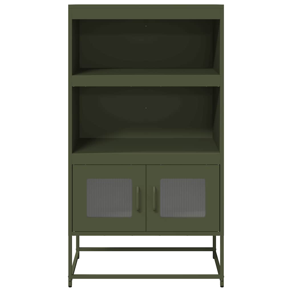 Highboard Olivengrøn 68x39x123 cm Stål