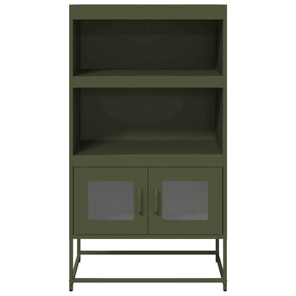 Highboard Olivengrøn 68x39x123 cm Stål