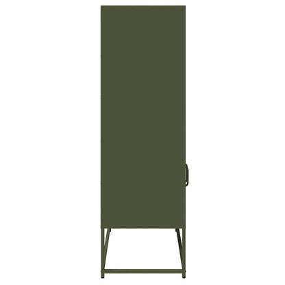 Highboard Olivengrøn 68x39x123 cm Stål