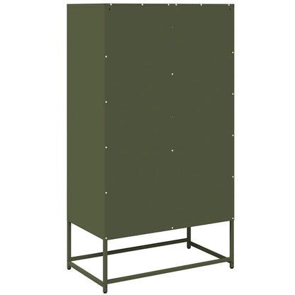 Highboard Olivengrøn 68x39x123 cm Stål