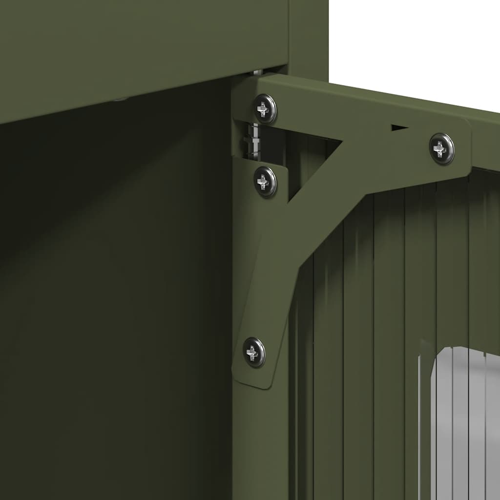 Highboard Olivengrøn 68x39x123 cm Stål
