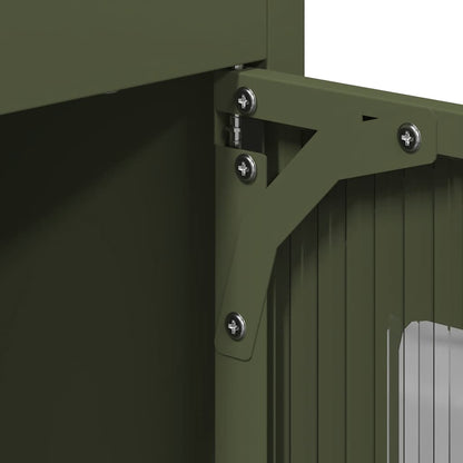 Highboard Olivengrøn 68x39x123 cm Stål