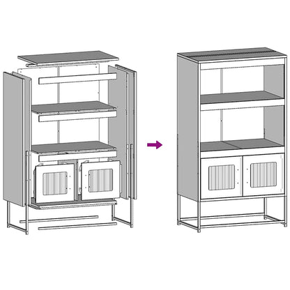 Highboard Olivengrøn 68x39x123 cm Stål