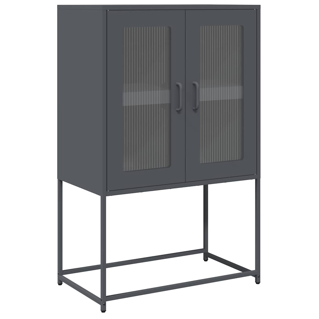 Highboard antracit 68x39x107 cm Stål