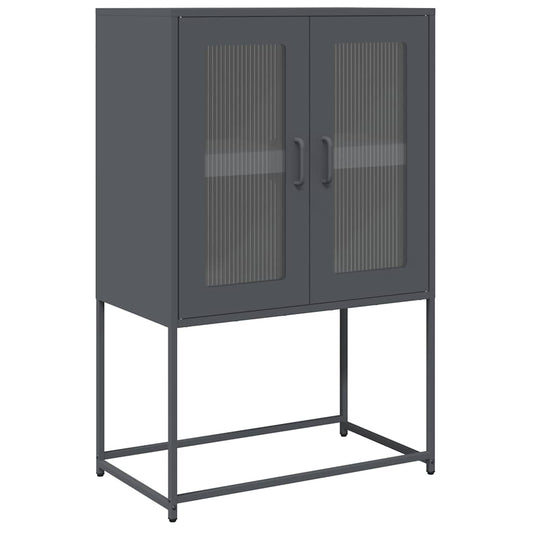 Highboard antracit 68x39x107 cm Stål