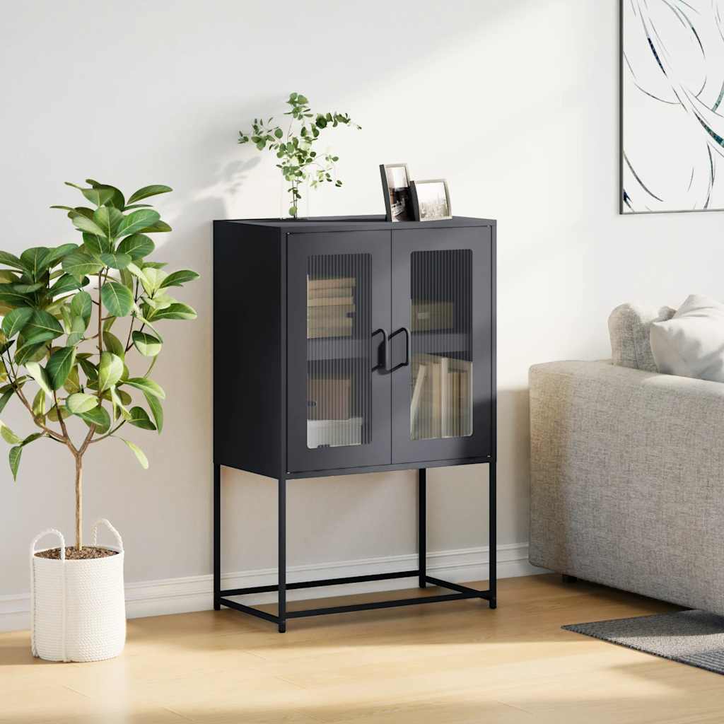 Highboard antracit 68x39x107 cm Stål