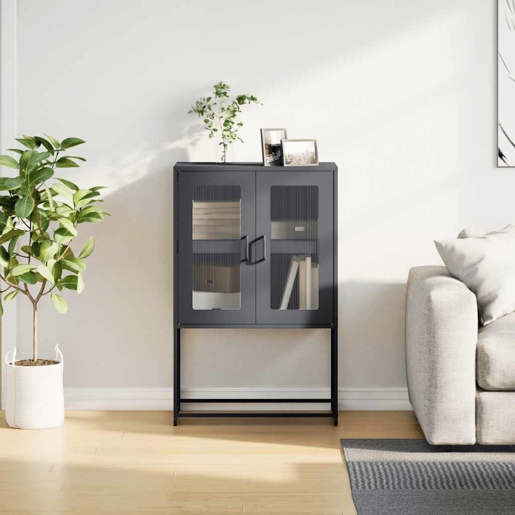Highboard antracit 68x39x107 cm Stål
