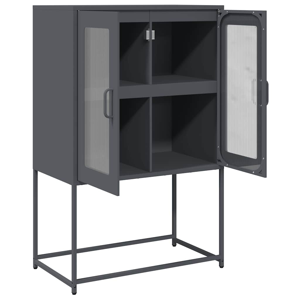 Highboard antracit 68x39x107 cm Stål