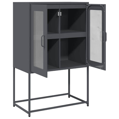 Highboard antracit 68x39x107 cm Stål