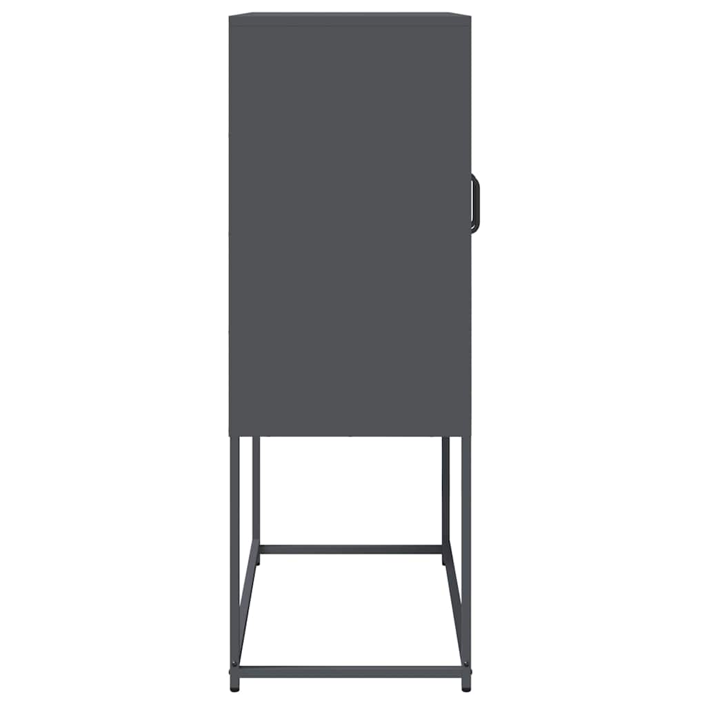 Highboard antracit 68x39x107 cm Stål