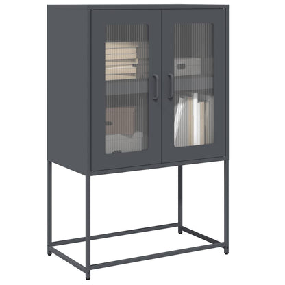 Highboard antracit 68x39x107 cm Stål