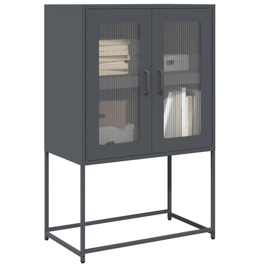 Highboard antracit 68x39x107 cm Stål