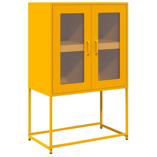 Highboard Sennep Gul 68x39x107 cm Stål