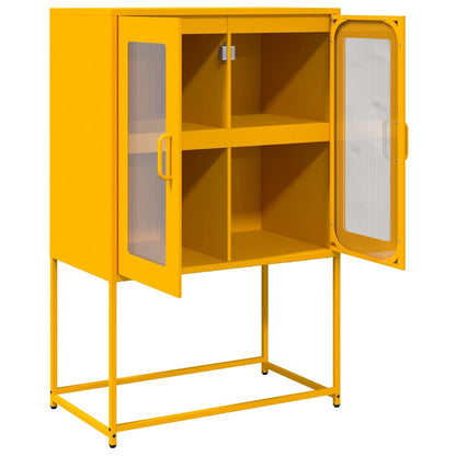 Highboard Sennep Gul 68x39x107 cm Stål