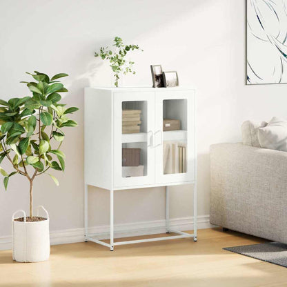 Highboard Hvid 68x39x107 cm Stål