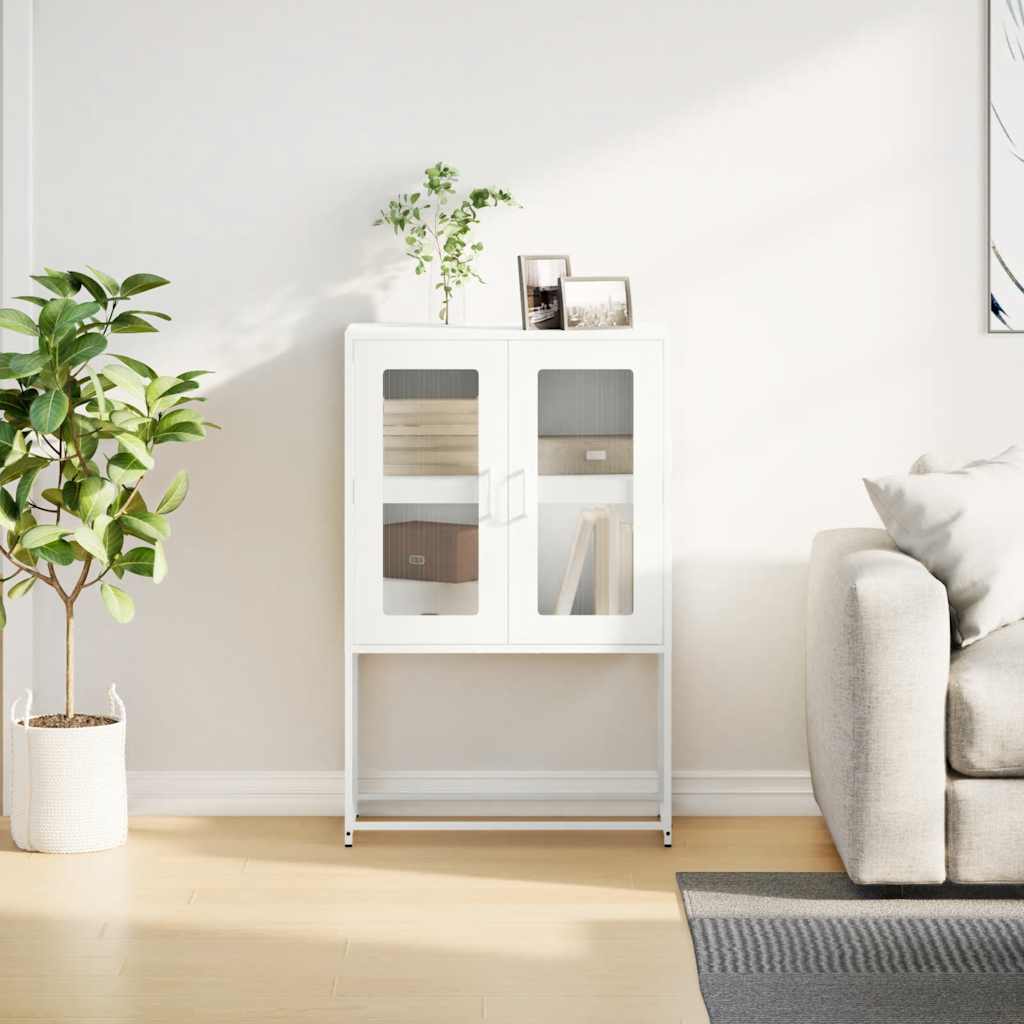 Highboard Hvid 68x39x107 cm Stål