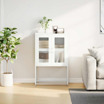 Highboard Hvid 68x39x107 cm Stål