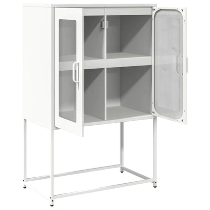 Highboard Hvid 68x39x107 cm Stål