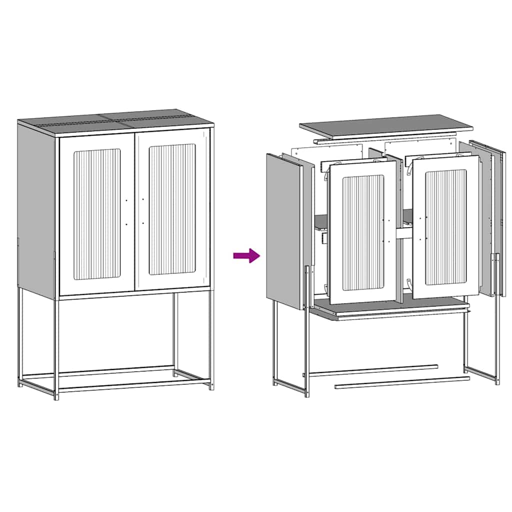Highboard Hvid 68x39x107 cm Stål
